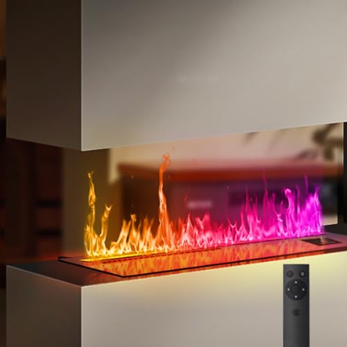 3D Wasserdampfkamin, Elektrischer Zerstäubungshamin mit einstellbarer Flamme, Luftbefeuchter mit APP/Fernbedienung, automatische Wasserfüllung, 3 mm Ultradünnes Panel, 7 Farben, Fernbedienung - 800 m 3D Wasserdampfkamin, Elektrischer Zerstäubungshamin mit einstellbarer Flamme, Luftbefeuchter mit APP/Fernbedienung, automatische Wasserfüllung, 3 mm Ultradünnes Panel, 7 Farben, Fernbedienung - 800 m von ZXDTVFGN