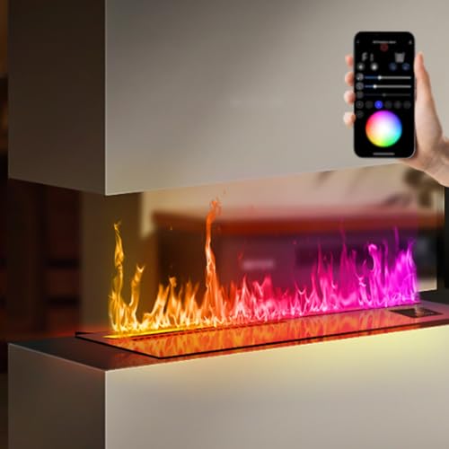 3D Wasserdampfkamin, Elektrischer Zerstäubungskamin mit einstellbarer Flamme, Luftbefeuchter mit APP/Fernbedienung, automatische Wasserfüllung, 3mm Ultradünne Platte multicolorApp-1000mm 3D Wasserdampfkamin, Elektrischer Zerstäubungskamin mit einstellbarer Flamme, Luftbefeuchter mit APP/Fernbedienung, automatische Wasserfüllung, 3mm Ultradünne Platte multicolorApp-1000mm von ZXDTVFGN