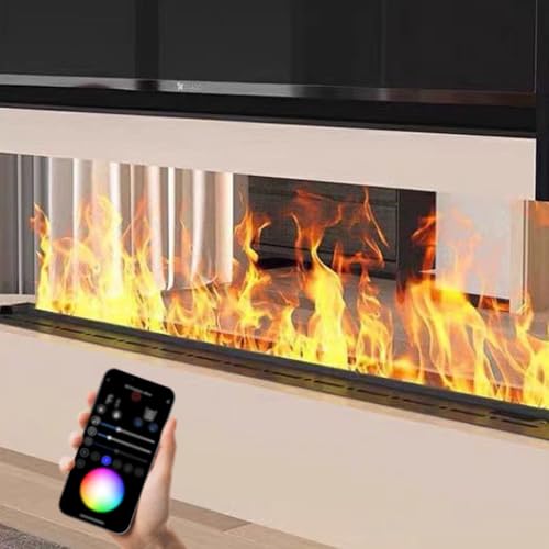 3D Wasserdampfkamin mit 7 / mehreren einstellbaren Flammenfarben und 5 Helligkeitsstufen, gebürstetem Edelstahl, Berührungssteuerung, für Büro, Zuhause, Hotel, Restaurant, Mehrfarbige App-1200mm 3D Wasserdampfkamin mit 7 / mehreren einstellbaren Flammenfarben und 5 Helligkeitsstufen, gebürstetem Edelstahl, Berührungssteuerung, für Büro, Zuhause, Hotel, Restaurant, Mehrfarbige App-1200mm von ZXDTVFGN
