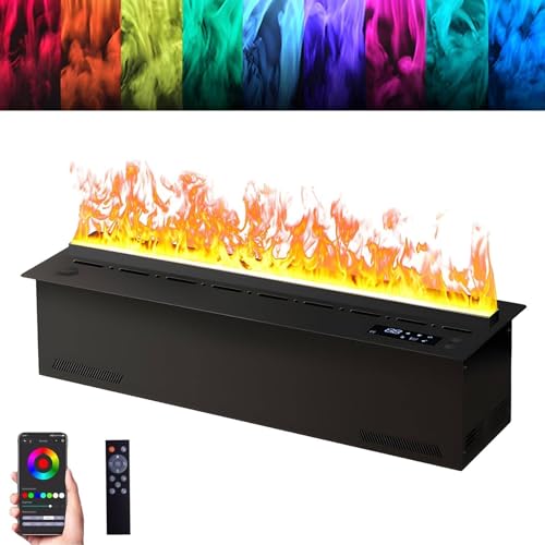 Dekorativer Kamin mit APP, Wassernebelbefeuchter mit 3D zerstäubender Flamme, 3 mm Ultradünne Oberseite 100cm/39.3" Dekorativer Kamin mit APP, Wassernebelbefeuchter mit 3D zerstäubender Flamme, 3 mm Ultradünne Oberseite 100cm/39.3" von ZXDTVFGN