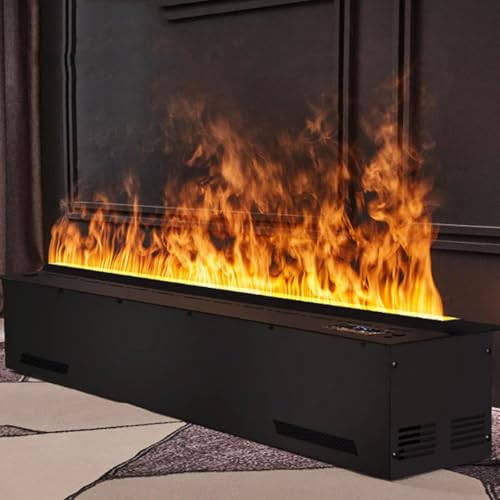 Dekorativer elektrischer Wasserdampfkamin mit Wasserdampfbefeuchter und 3D Verstäubter Flamme, 3 mm Ultradünnes Panel, keine Heizung, tolle Dekoration für Zuhause, Büro und Hotel, 1200 mm Dekorativer elektrischer Wasserdampfkamin mit Wasserdampfbefeuchter und 3D Verstäubter Flamme, 3 mm Ultradünnes Panel, keine Heizung, tolle Dekoration für Zuhause, Büro und Hotel, 1200 mm von ZXDTVFGN