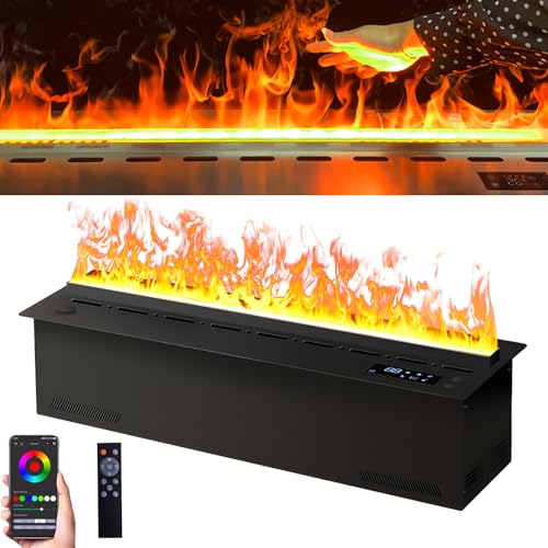 Elektrischer Kamin mit 3D-Wasserdampf, einstellbare Flammenfarben, App und Fernbedienung, ultradünnes Panel für moderne Heimtextilien Elektrischer Kamin mit 3D-Wasserdampf, einstellbare Flammenfarben, App und Fernbedienung, ultradünnes Panel für moderne Heimtextilien von ZXDTVFGN