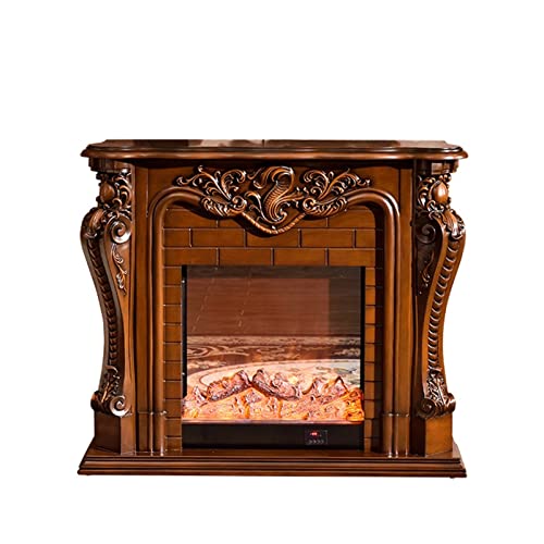 Elektrischer Kaminofen Wohnzimmer Dekoration Heizung Kamin Holzkamin LED Optische künstliche Nachahmung Flamme (Color : Brown, Size : Ohne Heizung) von ZXDTVFGN