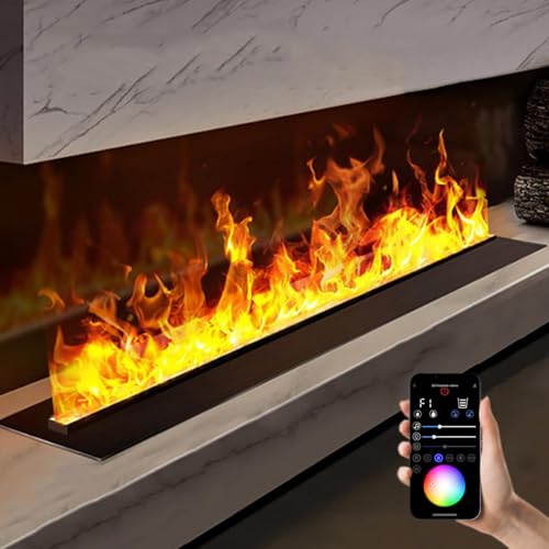 Innenkamin mit Wasserdampf und einstellbaren Flammenfarben und -stufen, fühlbare, zerstäubte Flamme für eine gemütliche Atmosphäre Innenkamin mit Wasserdampf und einstellbaren Flammenfarben und -stufen, fühlbare, zerstäubte Flamme für eine gemütliche Atmosphäre von ZXDTVFGN