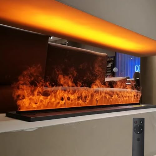 Wasserdampfkamin, 3D eingebauter elektrischer Wasserdampfkamin mit Luftbefeuchter und automatischer Wassersteuerung, 3 mm ultradünnes Panel, realistische Versprühen Flamme, 1500 mm - 7 Farben Wasserdampfkamin, 3D eingebauter elektrischer Wasserdampfkamin mit Luftbefeuchter und automatischer Wassersteuerung, 3 mm ultradünnes Panel, realistische Versprühen Flamme, 1500 mm - 7 Farben von ZXDTVFGN