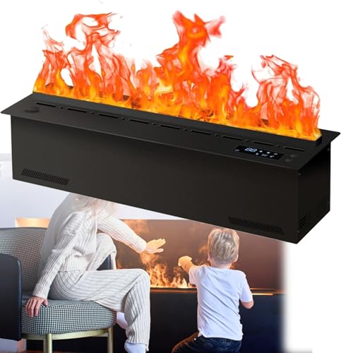 ZXDTVFGN Elektrischer Einbaukamin mit Luftbefeuchter, einstellbare Flammenfarben, automatische Wasserfüllung, geräuscharm für die häusliche Atmosphäre von ZXDTVFGN