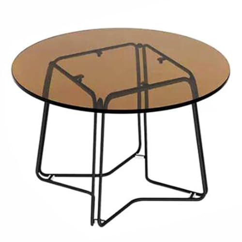 ZXDTVFGN Klarglas-Kaffee-Beistelltisch für Wohnzimmer, Home Office, skandinavisches Design, Metall-Stahlrahmen, einfache Montage von ZXDTVFGN