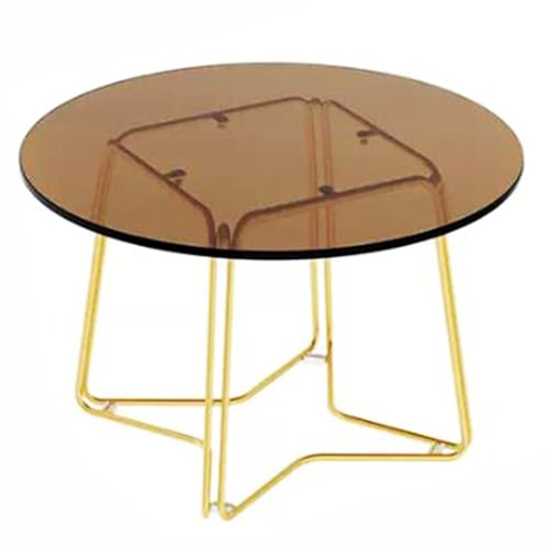ZXDTVFGN Klarglas-Kaffee-Beistelltisch für Wohnzimmer, Home Office, skandinavisches Design, Metall-Stahlrahmen, einfache Montage von ZXDTVFGN