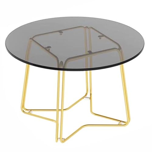 ZXDTVFGN Klarglas-Kaffee-Beistelltisch für Wohnzimmer, Home Office, skandinavisches Design, Metall-Stahlrahmen, einfache Montage von ZXDTVFGN
