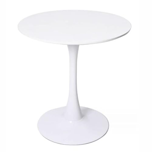 ZXDTVFGN Mid-Century Runder Esstisch für 2-4 Personen Holzküche MDF-Platte Metallsockel Wohnrestaurant von ZXDTVFGN