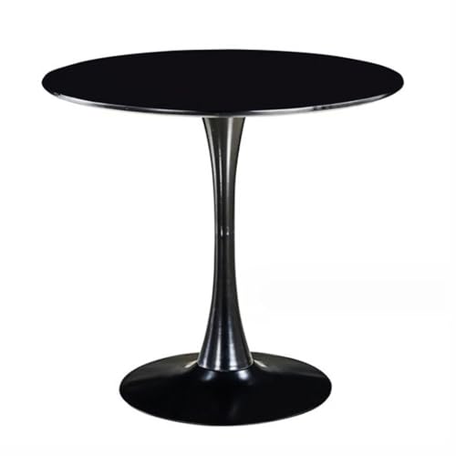 ZXDTVFGN Mid-Century Runder Esstisch für 2-4 Personen Holzküche MDF-Platte Metallsockel Wohnrestaurant von ZXDTVFGN