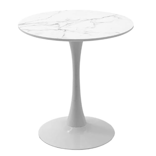ZXDTVFGN Moderner runder Esstisch, 70/80 cm, MDF, farbige Platte, kleine Küche, Zimmer, Mid-Century-Möbel, Tulpensockel, 2–4 Personen von ZXDTVFGN