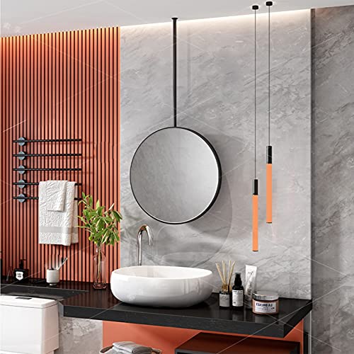 ZXDTVFGN Moderner runder Wandspiegel für Flur und Badezimmerdekoration. Großer Metallrahmen. Kann an der Decke aufgehängt oder in Waschräumen von Wohnungen montiert Werden. von ZXDTVFGN