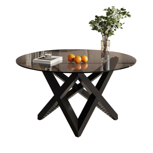 ZXDTVFGN Runder Couchtisch mit gehärteter Glasplatte, stilvoll, rund, mit Metallbeinen, perfekt für Wohnzimmer, Home Office von ZXDTVFGN