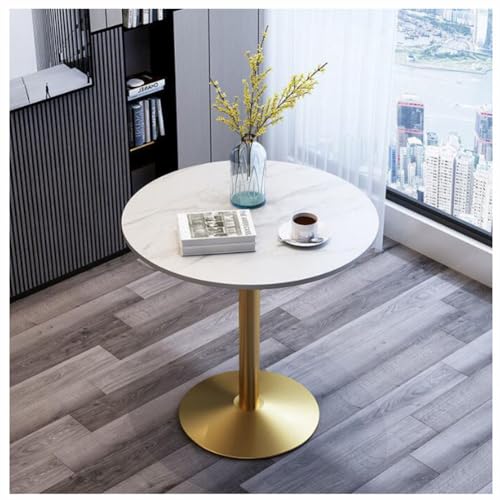 ZXDTVFGN Runder Esstisch 60/70/80 cm Marmor Küchentisch Säulenfuß Tulpendesign Home Office Living Freizeit von ZXDTVFGN