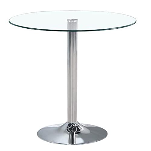 ZXDTVFGN Runder Esstisch aus gehärtetem Glas, moderner Frühstücks-Bistro-Ständer aus Chrom ZXDTVFGN Runder Esstisch aus gehärtetem Glas, moderner Frühstücks-Bistro-Ständer aus Chrom von ZXDTVFGN