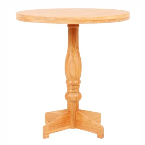 ZXDTVFGN Runder Küchen-Esstisch aus Holz mit Säulenbeinen, Bar, 4 Sitzplätze, Bauernhaus-Dinner, rustikale Eiche von ZXDTVFGN