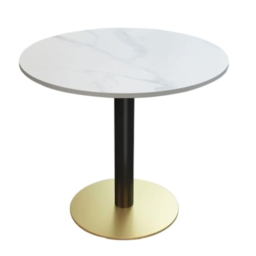 ZXDTVFGN Runder moderner Esstisch im Mid-Century-Stil, Marmorplatte, leicht zu montieren, Sockel aus gebürstetem Metall, Gold von ZXDTVFGN