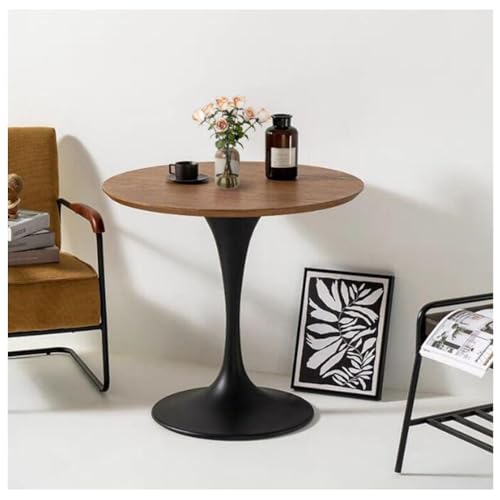 ZXDTVFGN Tulip Dining, rund, Kleiner Säulentisch, MDF-Oberfläche, Stahlbasis, Moderne Bistroküche, 220 lb Kapazität von ZXDTVFGN