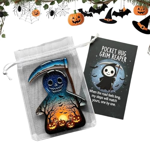 ZXDZSW Halloween-Taschenkarten, Taschentrost mit Ermutigungskarte, süßer Mini-Charm, inspirierendes Geschenk for Freunde, kleines dekoratives Andenken(Yellow) von ZXDZSW