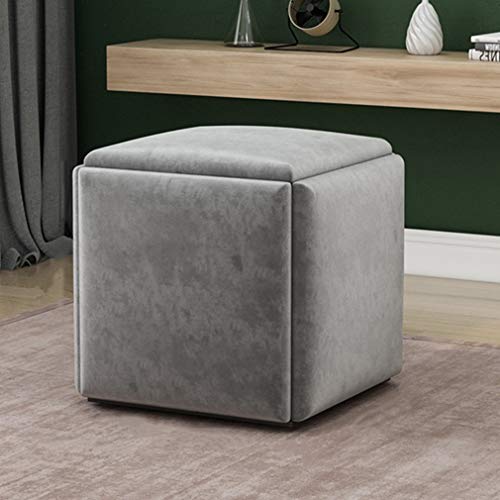 ZXF- Stapelbare Sofa Stuhl Hocker Kombination 5 In 1 Sitzwürfel Fußschemel - Atmungsaktive Wildleder Fußstütze Ottomans Home Accessoire Kreatives Würfelsofa, Gemischte Farben von ZXF