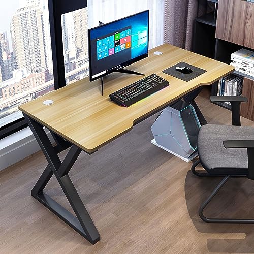Computertisch für das Heimbüro, einfacher und moderner Arbeitstisch, Arbeitsplatz, Heimbüro, Gaming-Schreibtisch (39 Zoll, Walnuss + schwarzer Rahmen) von ZXFDMSWJ