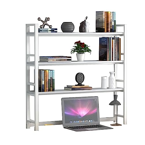 Desktop-Bücherregal - Desktop-Bücherregal, Desktop-Bücherregal für Computertisch, Mehrzweck-Bücherregal aus massivem Holz, Aufbewahrungsbücherregal aus Schmiedeeisen/C/100 * 24 * 118 cm von ZXFDMSWJ