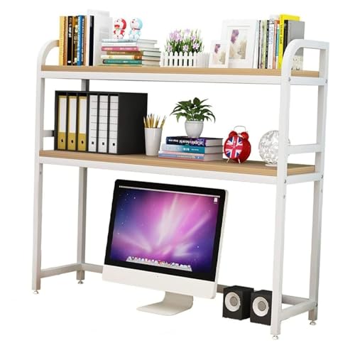 Desktop-Bücherregal für Computertisch – Desktop-Organizer-Regal, Mehrzweck-Bücherregal für Arbeitsplatten, freistehende Desktop-Regale, Küchenregal, für Büro/Topfregal/Weiß von ZXFDMSWJ
