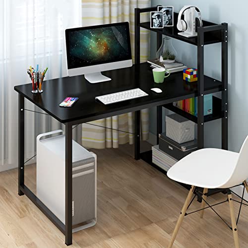 Home-Office-Computertisch mit 4-stufigen Regalen, umkehrbarer Schreibtisch, Gaming-Schreibtisch, Arbeitstisch, moderner, einfacher Holztisch mit Arbeitsplatte für Schlafzimmer, B 100 x 45 x von ZXFDMSWJ