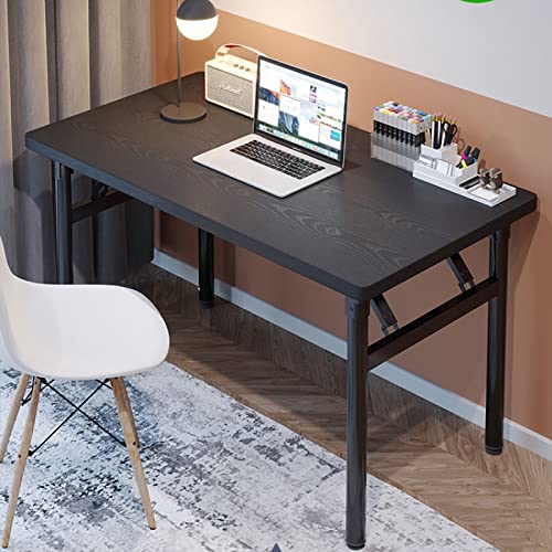 Klappbarer Computertisch, modern und einfach, Laptop-Schreibtisch, Heimbüro, Arbeitstisch, Schreibtisch für Studenten, Keine Installation (39 Zoll, schwarz) von ZXFDMSWJ