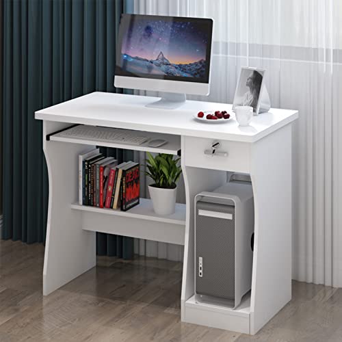 Kleiner Computertisch für kleine Räume, Laptoptisch mit Schublade und Tastaturablage, Arbeitstisch, Arbeitsplatz für das Heimbüro-C 80 x 48 x 74 cm (31 x 19 x 2,5 cm). von ZXFDMSWJ