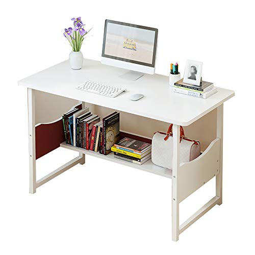 Schreibtisch, Computertisch, Heimschreibtisch, moderner, minimalistischer Bürotisch, Studentenschreibtisch, Arbeitstisch mit Bücherregal, PC-Laptop-Schreibtisch, für Schlafzimmer, Wohnzimmer von ZXFDMSWJ