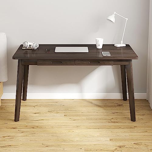 Schreibtisch aus Holz mit 2 Schubladen, Arbeitsplatz für das Heimbüro, einfacher Computertisch, Stabiler Arbeitstisch für Schlafzimmer und Büro (100 x 55 x 72 cm), ca von ZXFDMSWJ