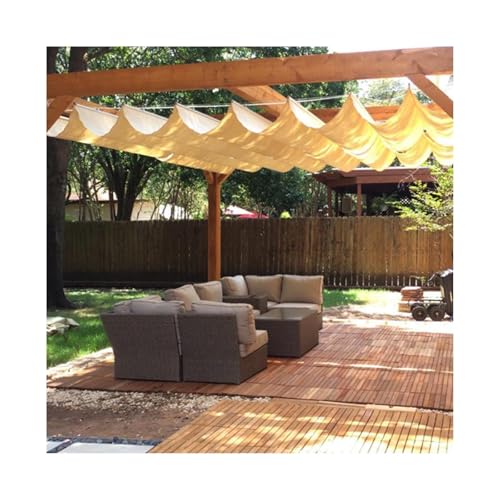 ZXFDMSWJ Einziehbare Pergola-Markise für den Außenbereich mit U-förmigem Sonnenschutznetz für Balkondeck (2 m) von ZXFDMSWJ