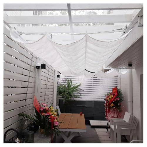ZXFDMSWJ Einziehbares U-förmiges Wellen-Sonnenschutzdach für Terrassendecks und Verandas, 5 m x 16,41 ft von ZXFDMSWJ