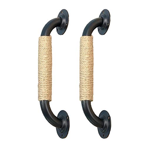 ZXFDMSWJ Kreativer Retro-Schwarz-Eisen-Hanfseil-Griff Schiebe-Scheunentorgriff Inn-Holztürgriff, 2er-Pack (Size : 65cm) von ZXFDMSWJ
