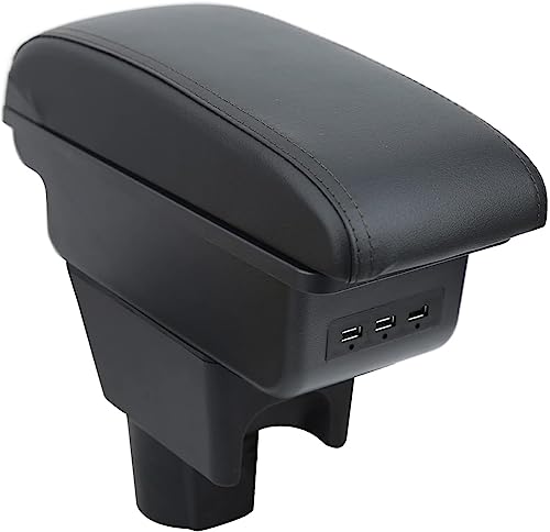 ZXFENG Autozubehor Armlehne für Dacia Duster I 2010-2015, Doppelschicht Mittelkonsole Armlehnen mit USB Ladeanschlüssen Armauflage Aufbewahrungsbox von ZXFENG