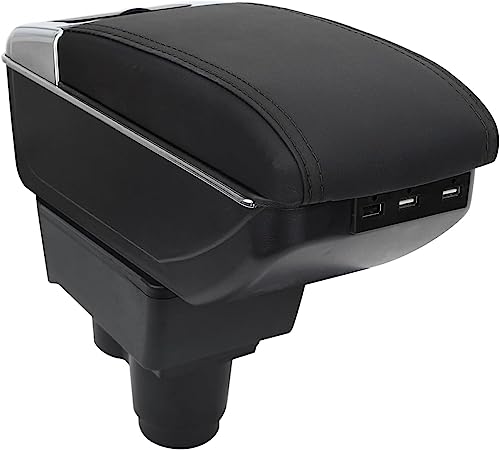 ZXFENG Autozubehor Armlehne für Dacia Duster II 2018-2021, Doppelschicht Mittelkonsole Armlehnen mit USB Ladeanschlüssen Armauflage Aufbewahrungsbox von ZXFENG
