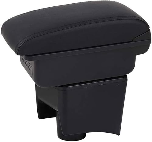 ZXFENG Autozubehor Armlehne für VW Polo Mk5 Vento 2010-2017, Doppelschicht Mittelkonsole Armlehnen mit USB Ladeanschlüssen Armauflage Aufbewahrungsbox von ZXFENG