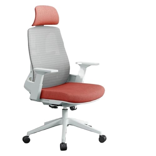 Bürostuhl Bürostuhl, ergonomischer Stuhl, bequemer Stuhl mit Rückenlehne, drehbarer Schreibtischstuhl for Zuhause, Büro, Arbeitszimmer, mit verstellbaren Armlehnen und Rollen Computerstuhl(Red) von ZXFIYTBH