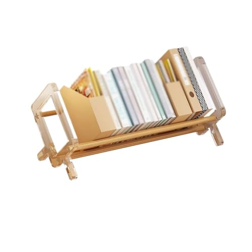 Regal Bücherregal Freistehendes Schreibtisch-Bücherregal aus Bambus, rechteckige, hohle Kunststoff-Seitenwände, Organizer-Regal, Heimbüro- und Arbeitszimmer-Ausstellungsregale Bücherregal-Aufbewahrung von ZXFIYTBH