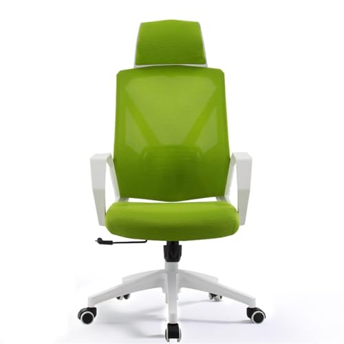 ZXFIYTBH Bürostuhl Bürostuhl, bequemer Heimdrehstuhl, Konferenzstuhl aus Netzgewebe mit hoher Rückenlehne, mit Kissen, Armlehnen und Rollen, ergonomischer Stuhl Computerstuhl(Green) von ZXFIYTBH
