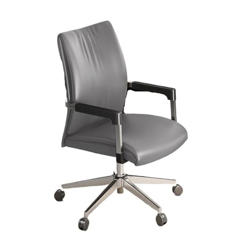 ZXFIYTBH Bürostuhl Ergonomischer Stuhl, Bürostuhl, bequemer PU-Lederstuhl, Verstellbarer Drehstuhl, Schreibtisch und Stuhl for Büro, Besprechungsraum und Heimgebrauch Computerstuhl(Grigio) von ZXFIYTBH
