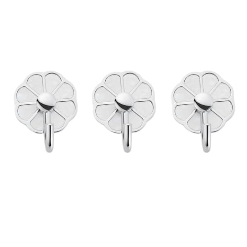 ZXFIYTBH Kleiderhaken Kleiderhaken aus Metall ohne Loch, Mehrzweck-Wandhaken for Schlüssel, Handtücher, Taschen, Tassen, Hüte, 3 Stück Aufbewahrungshaken für Zuhause(Silver) von ZXFIYTBH