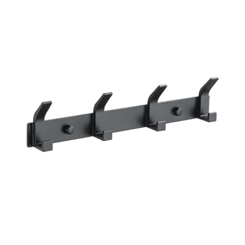 ZXFIYTBH Kleiderhaken Moderne Hängehaken Aluminium Aufbewahrungshalter Badezimmertür Kleiderbügel Garderobe Wandmontage Aufbewahrungshaken für Zuhause(Schwarz,Klein) von ZXFIYTBH