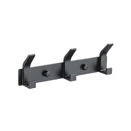 ZXFIYTBH Kleiderhaken Moderne Hängehaken Aluminium Aufbewahrungshalter Badezimmertür Kleiderbügel Garderobe Wandmontage Aufbewahrungshaken für Zuhause(Schwarz,XS) von ZXFIYTBH