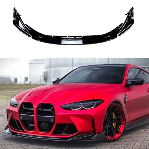ZXHHXEB Auto Frontspoiler für BMW M3 G80 M4 G82 2021+,Frontstoßstange Kinnsplitter Lippenkörper Autoantikollisionsschutz, Auto Tuning Zubehör,Black von ZXHHXEB
