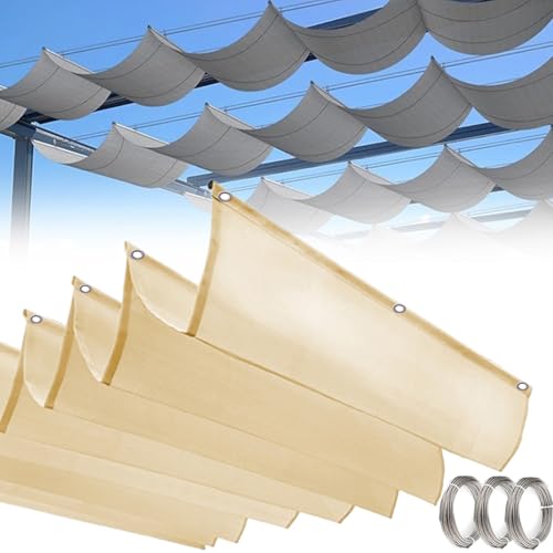 ZXHKZDX Einziehbar Welle Sonnensegel Outdoor Garten Kit Nach Maß, Proof-UV Sun Protection Schattenabdeckung Awning, Cover Markise Couverture with Eyelets von ZXHKZDX