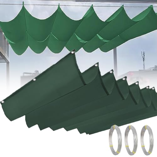 ZXHKZDX Einziehbare Wellen-Sonnensegel Außenüberdachung Anpassung, Schiebe- Pergola-Markise Sonnenschutz, Pavillon Ersatz- Abdeckung Mit Stahlseil Für Terrasse von ZXHKZDX