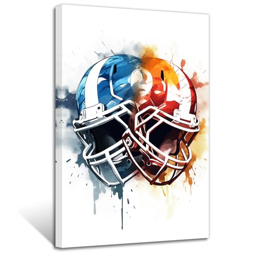 ZXHYWYM American Football Helm Bilder abstrakte Sportposter bunte Football Helm Leinwanddrucke Wanddekoration für Jungen und Kinderzimmer Gerahmt (Bild-3, (60.00 x 90.00 cms)) von ZXHYWYM